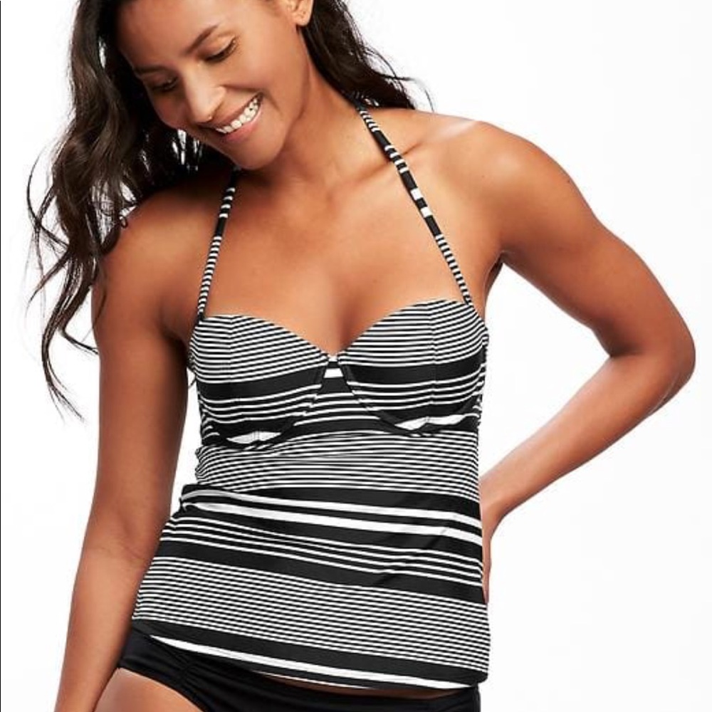 NWT Black and White Tankini
